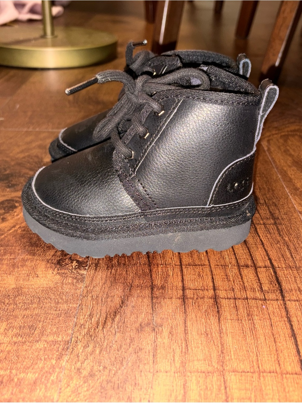 UGG Black Kids Lace-Up Ankle Boots